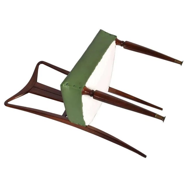 Brown Mid-Century Italian Walnut Dining Table & 6 Chairs, Set of 7 For Sale - Image 8 of 10