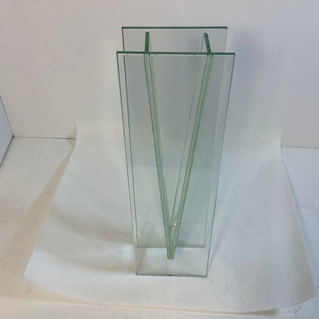 1980s Contemporary Post Modern Glass Bud Vase For Sale - Image 10 of 10