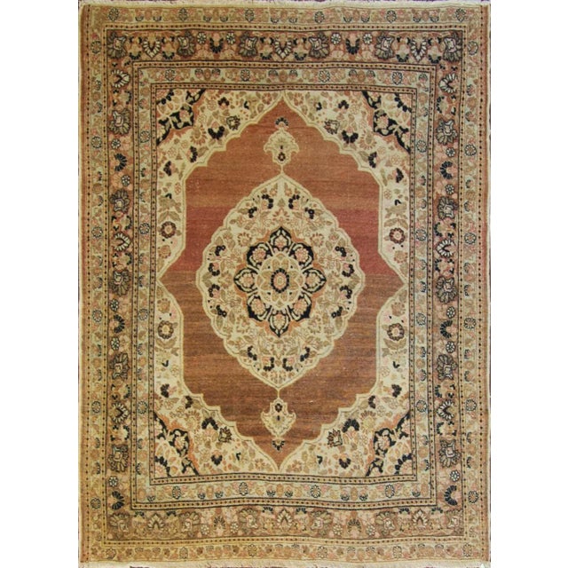 Antique Persian Tabriz Hajji Rug, C-1900, 4'1" X 5'4" For Sale - Image 10 of 10