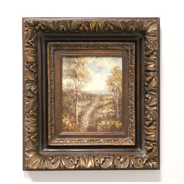 Mid 20th Century Oil Impasto Painting on Canvas - Landscape Overlooking Ocean - Unsigned For Sale - Image 10 of 10