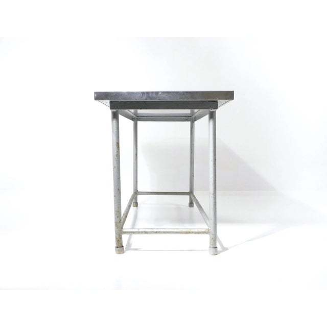 1970s Vintage Industrial Table in Metal, 1970s For Sale - Image 5 of 18