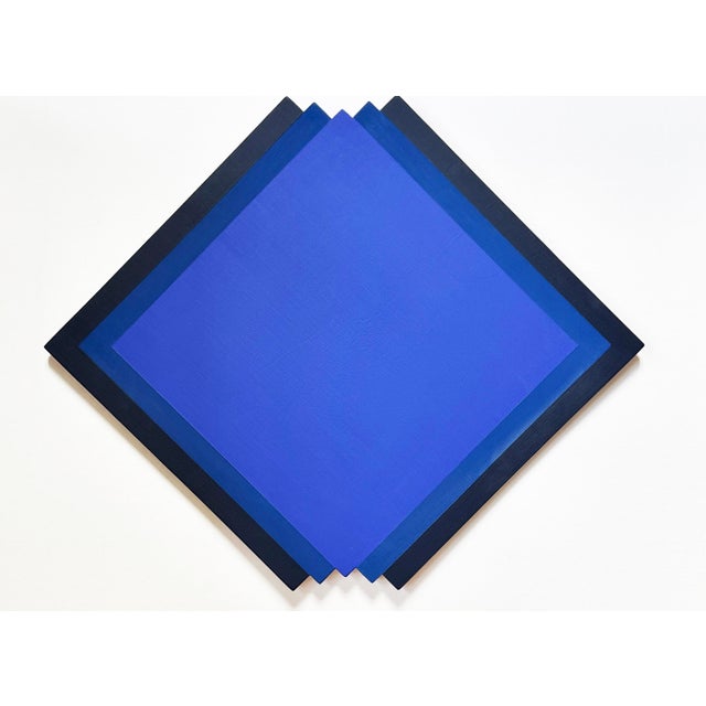 Plastic Rolf Hans, Blue Monochrome Color-Field Painting, 1970, Acrylic For Sale - Image 7 of 7