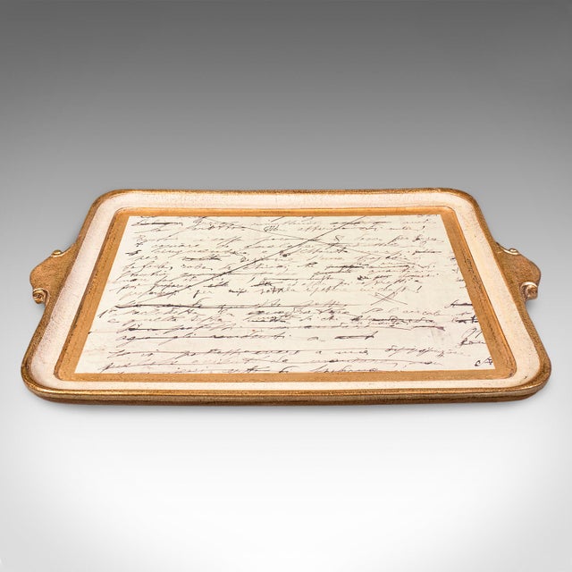 This is a vintage Florentine serving tray. A Continental, composite afternoon tea platter with Italianate taste, dating to...