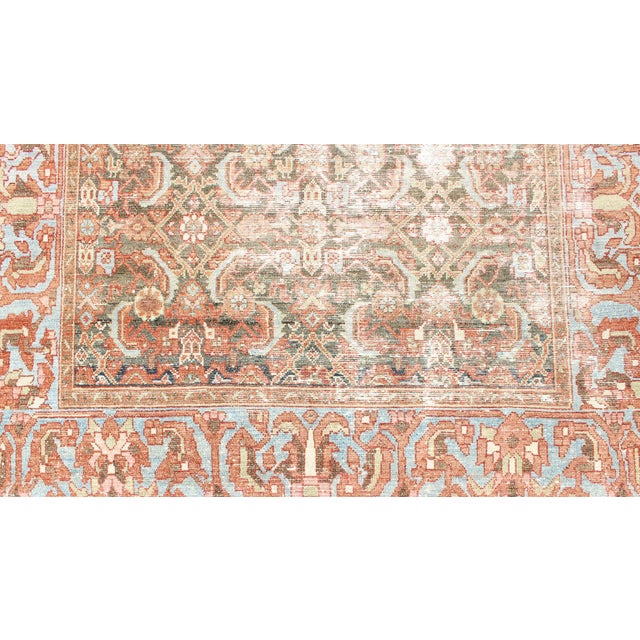 Antique Persian Hamadan Rug With Allover Pattern and Warm Terracotta Tones 5'0 X 9'9 For Sale - Image 14 of 16