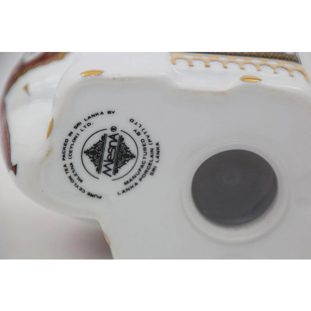 Asian Gilded Porcelain Elephant Ornament Paperweight Sri Lanka For Sale - Image 11 of 12