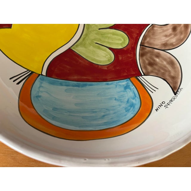 Large Ceramic Fish Bowl by Nino Parrucca Signed and Numbered. Circa 1990s For Sale - Image 10 of 12