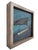 Contemporary Miniature Navy and Gray Abstract Collage Painting in Shadow Box Frame – Modern Bookshelf Art Decor For Sale - Image 3 of 12