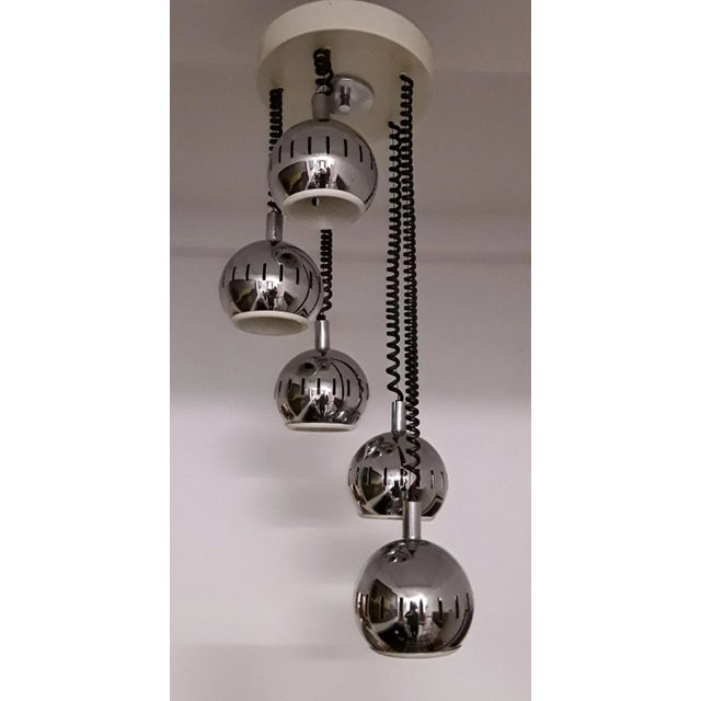 Chromed Metal Pendant Lamp, 1970s For Sale - Image 6 of 6