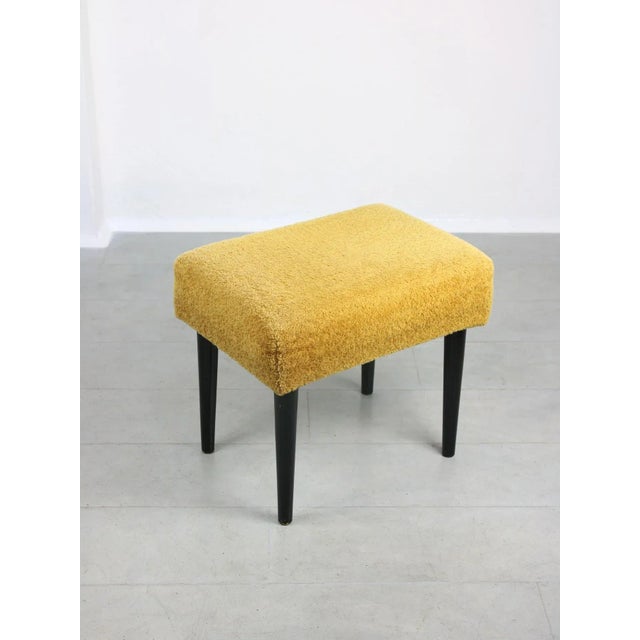 Goldenrod Mid-Century Pouf in Yellow For Sale - Image 8 of 8