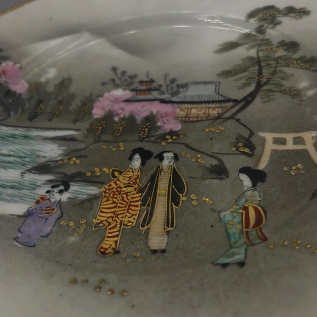 Ceramic Antique Late Meiji Japanese Satsuma Kutani Eggshell Plates - Set of 9 For Sale - Image 7 of 10