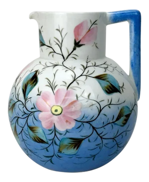 20th Century Traditional Blue & White Floral Pitcher