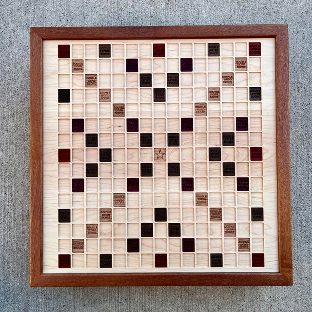 Wood Personalized Rotating Wood Word Board Game For Sale - Image 7 of 9