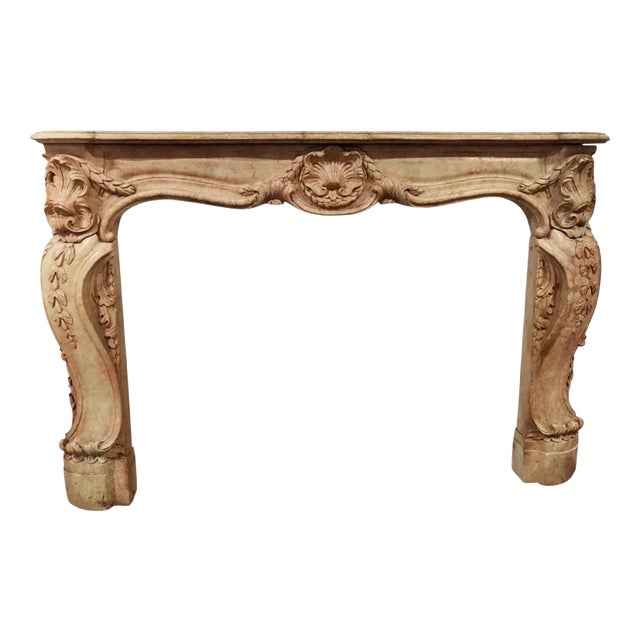 Nembro Rosa Marble Fireplace, Venice, 19th Century For Sale