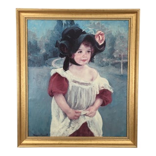Spring Margot Standing in a Garden by Mary Cassatt Reproduction on Canvas For Sale