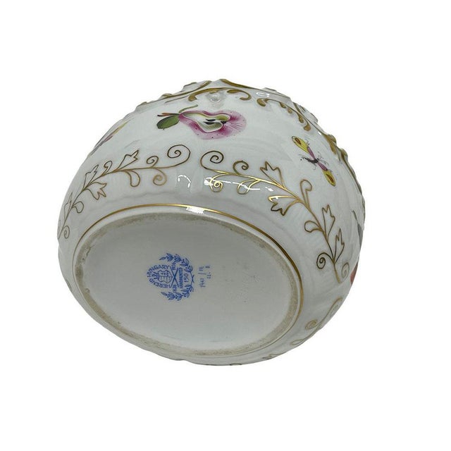 Ceramic Porcelain Basket from Herend, Hungary, 1976 For Sale - Image 7 of 9