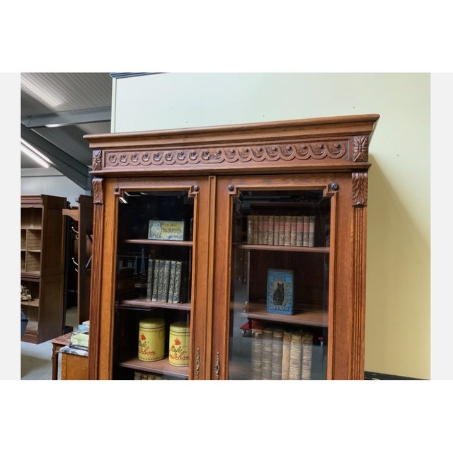 Wood Antique Art Nouveau Display Cabinet, 1910 For Sale - Image 7 of 12