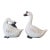 Vintage Wildwood Ceramic Geese in Sepia Cream Crackle Glaze Figurines - A Pair For Sale