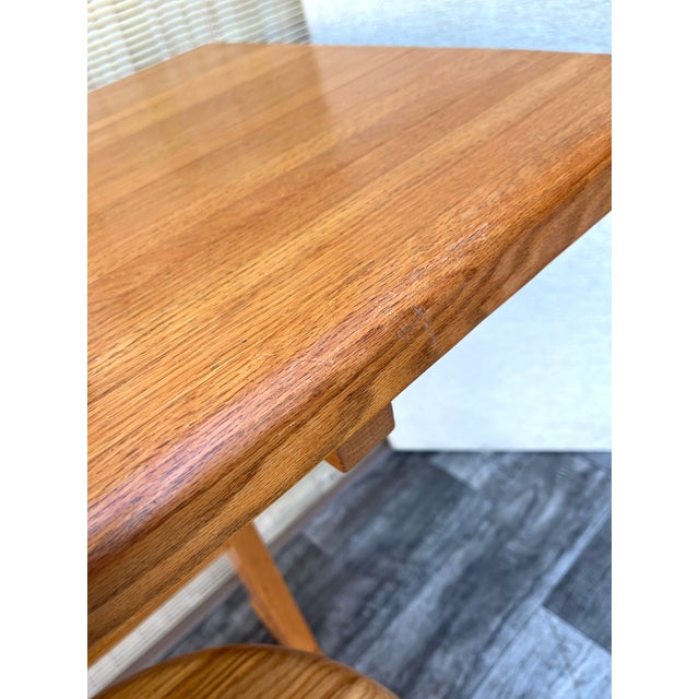 Tan Solid Wood Butcher Block Breakfast Set in the Charlotte Perriand Style. C 1990s For Sale - Image 8 of 18