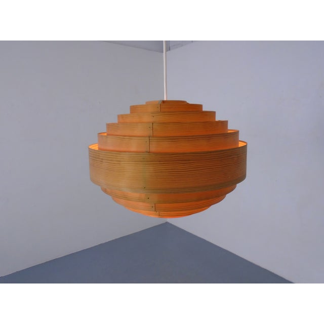 1960s Wooden Lamella Ceiling Lamp by Hans-Agne Jakobsson for Ab Markaryd, Sweden, 1960s For Sale - Image 5 of 15
