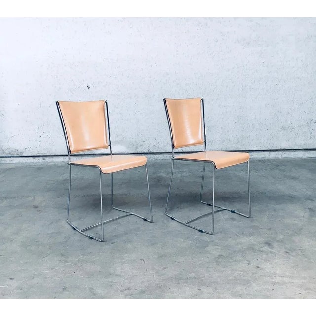 Set of Postmodern Italian Design Leather Dining Chair Set by Segis, 1990s For Sale - Image 13 of 18
