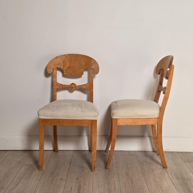 Biedermeier Pair of Biedermeier Side Chairs, 19th Century Swedish For Sale - Image 3 of 5