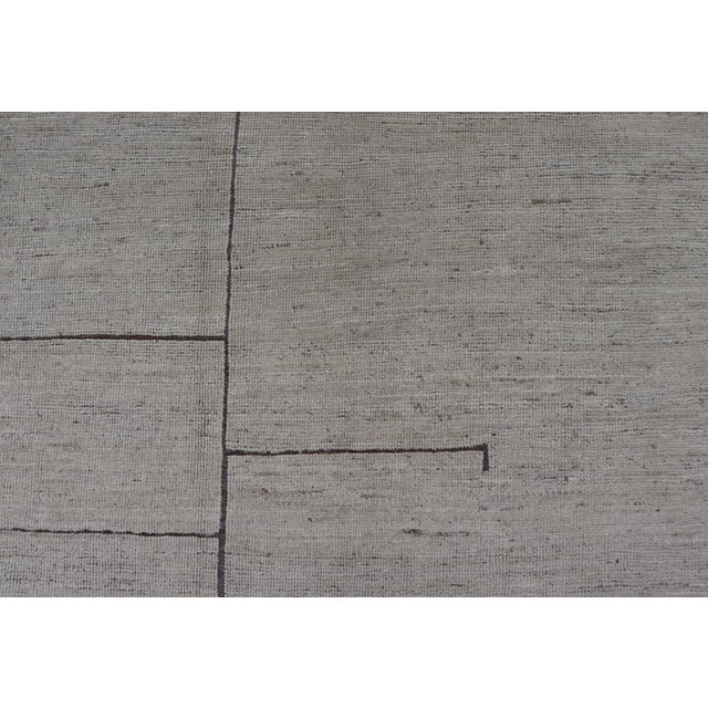 Textile Casual Modern Design Rug in White and Brown Tones and Subdued Design 9'4 X 11'9 For Sale - Image 7 of 12