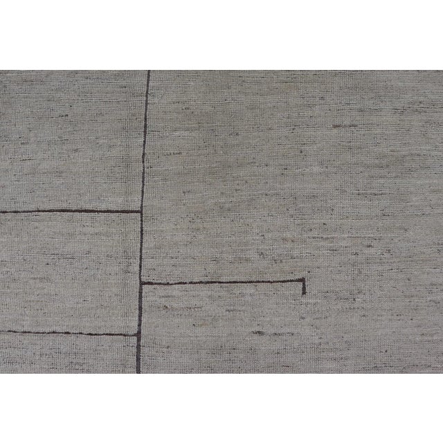 Textile Modern Design Rug in White and Brown Tones by Keivan Woven Arts 9'4 X 11'9 For Sale - Image 7 of 12