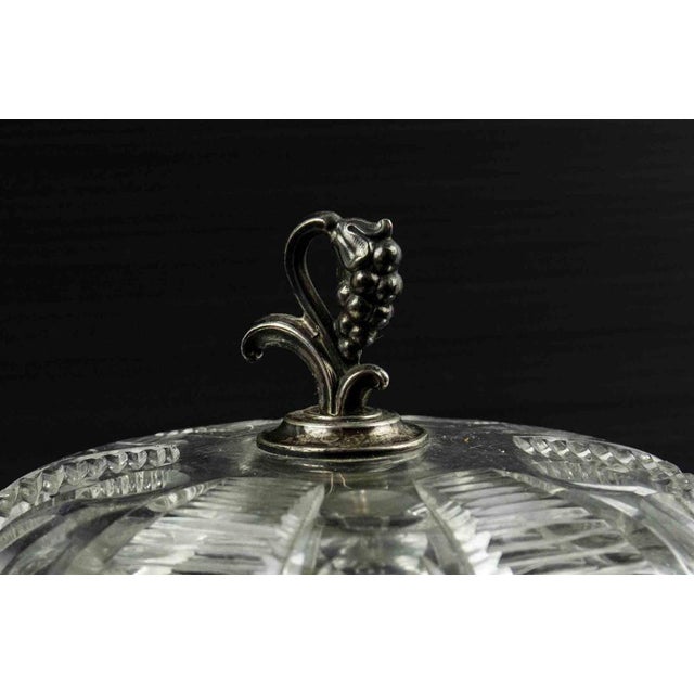 Vintage Crystal Container with Brass Accents, Italy, 1970s For Sale - Image 4 of 5