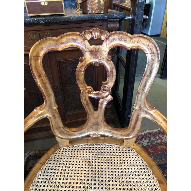 Late 19th Century Late 19th Century Antique Hand Carved Venetian Arm Chair For Sale - Image 5 of 11