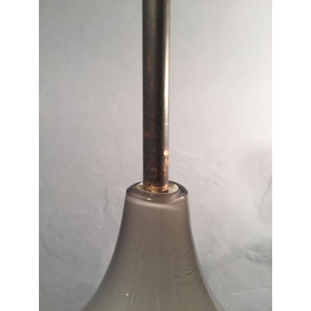 White Chandelier in Gray Glass and Interlocking Milk Glass by Massimo Vignelli for Venini, 1950s For Sale - Image 8 of 9