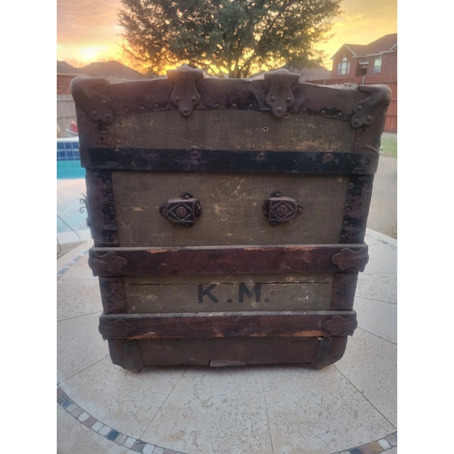 1900s Antique German Steamer With Dome Top For Sale - Image 11 of 13