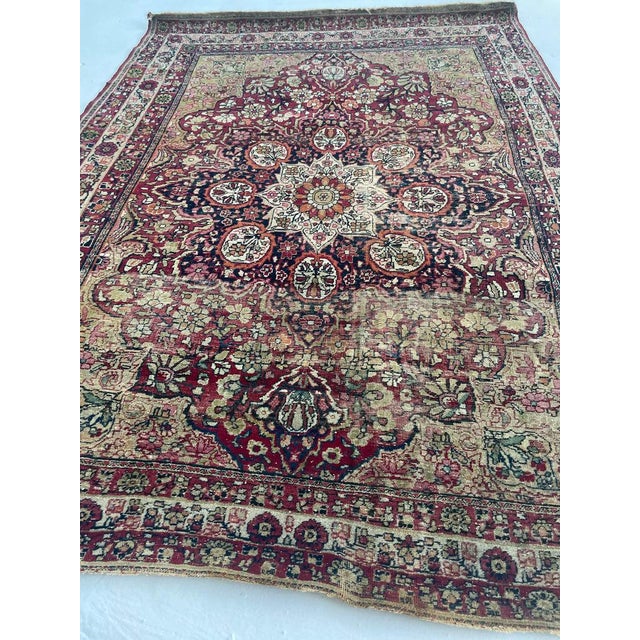 Antique Persian Sage Green Kermanshah Rug 4.3 x 5.7 For Sale - Image 15 of 16