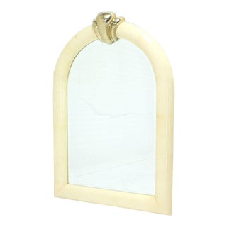 Arch Dome Shape Goatskin Wall Mirror For Sale