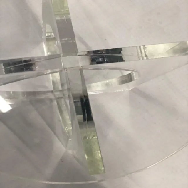 Plastic Acrylic Oval Side Table For Sale - Image 7 of 8