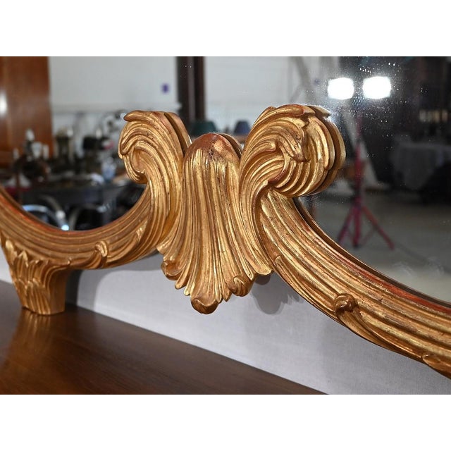 Antique Golden Wood Mirror in Louis XV Style For Sale - Image 15 of 18