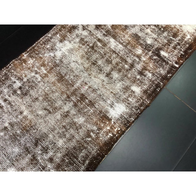 Brown Antique Vintage Runner Rug, 1960 For Sale - Image 3 of 10
