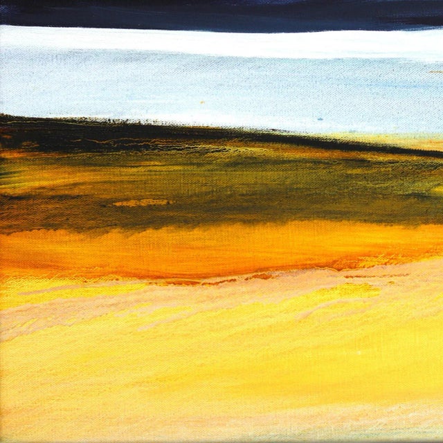 Water Meets Air II - Serene Seascape Contemporary Original Abstract Oil Painting Blue Yellow Green Ocean Landscape Art by Bettina Mauel For Sale - Image 4 of 9