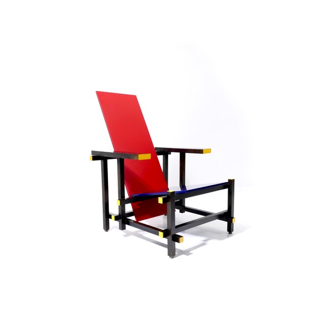 Vintage Red and Blue Chair by Gerrit Thomas Rietveld for Cassina, 1970s For Sale - Image 11 of 18