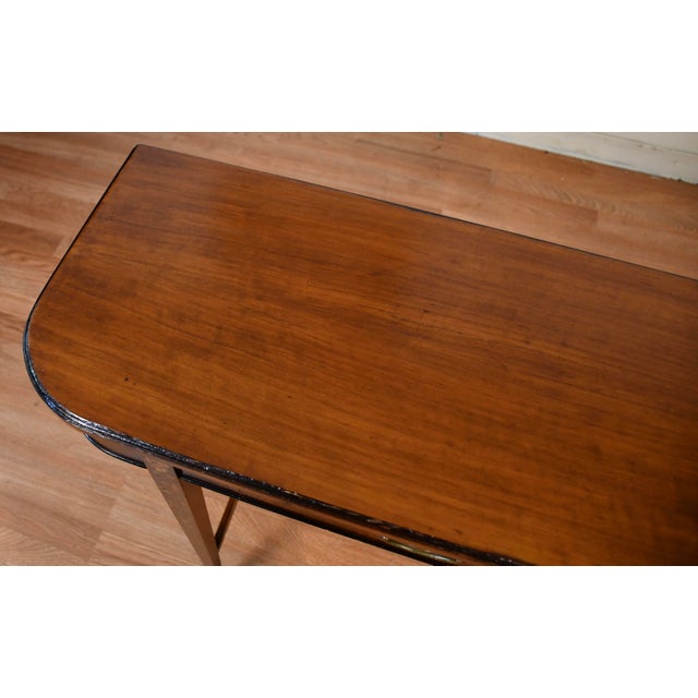 Traditional 1930s English Regency Satinwood Floral Hand Painted Console Table For Sale - Image 3 of 15
