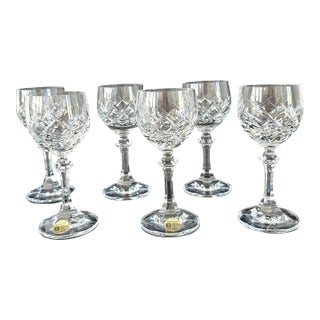 1980s Schott Zwiesel German Cut Crystal Cordial/Liqueur Glasses - Set of 6 For Sale