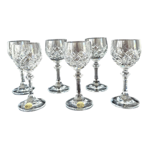 1980s Schott Zwiesel German Cut Crystal Cordial/Liqueur Glasses - Set of 6