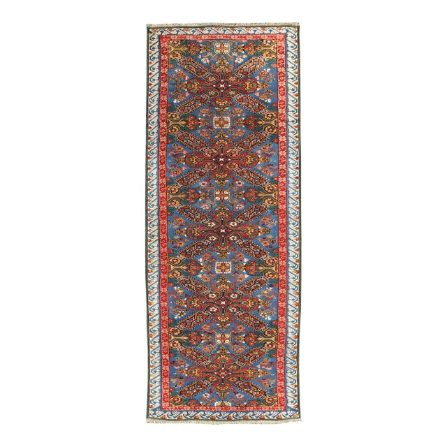 Rare Antique Seychour Caucasian Runner in Beautiful Multi Colors 3'5" X 9'2" For Sale
