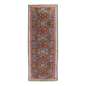 Rare Antique Seychour Caucasian Runner in Beautiful Multi Colors 3'5" X 9'2"