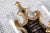 Mid 20th Century Vintage Ornate Gilt Mirrored Double Light Wall Sconces—A Pair For Sale - Image 5 of 9