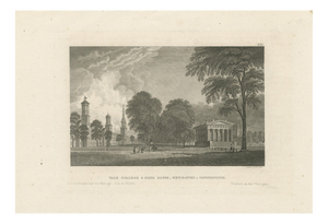 Joseph Meyer and Hermann Meyer, Yale College and State House New Haven Connecticut, 1850, Engraving
