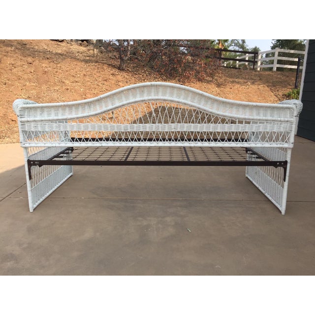 White Wicker Twin Daybed With Trundle Chairish
