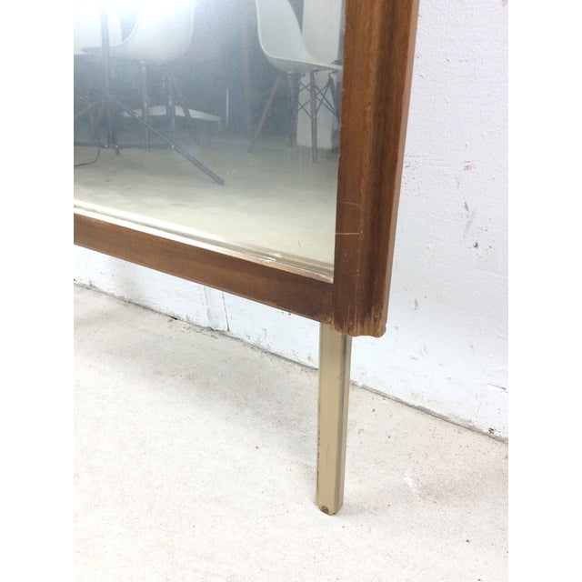 Mid Century Modern Mountable Mirror With Walnut Frame For Sale - Image 10 of 16