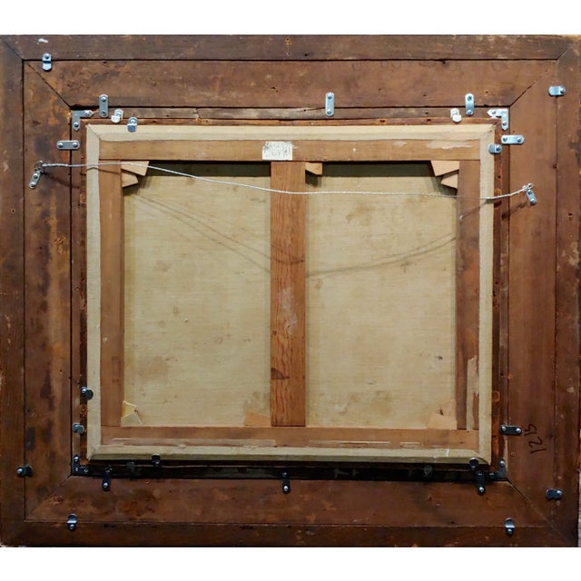 Brown Four Terriers Chasing a Rabbit in the Wild -19th Century Oil Painting For Sale - Image 8 of 9