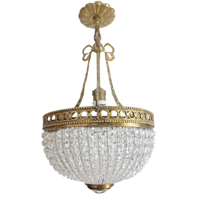 Bohemian Empire Chandelier, 1920s For Sale - Image 4 of 7