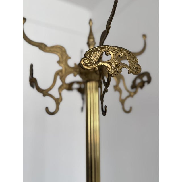 Vintage Italian Brass Hall Tree Coat Rack with Umbrella Stand, 1960s For Sale - Image 4 of 18